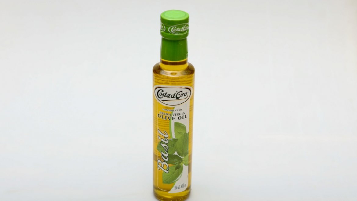 Unrefined Olive Oil with basil